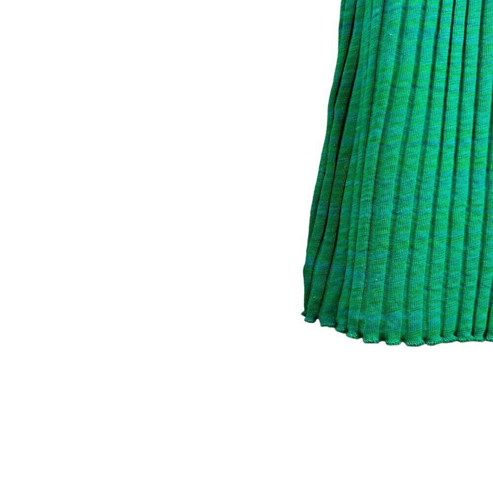 Zara Blue Green Strappy Ribbed Knit Cut Outs Midi Bodycon Dress Small - Picture 7 of 13